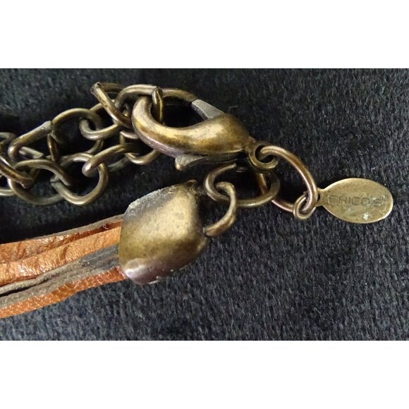 Chico's Chunky Tribal Boho Leather Cord - Picture 3 of 4